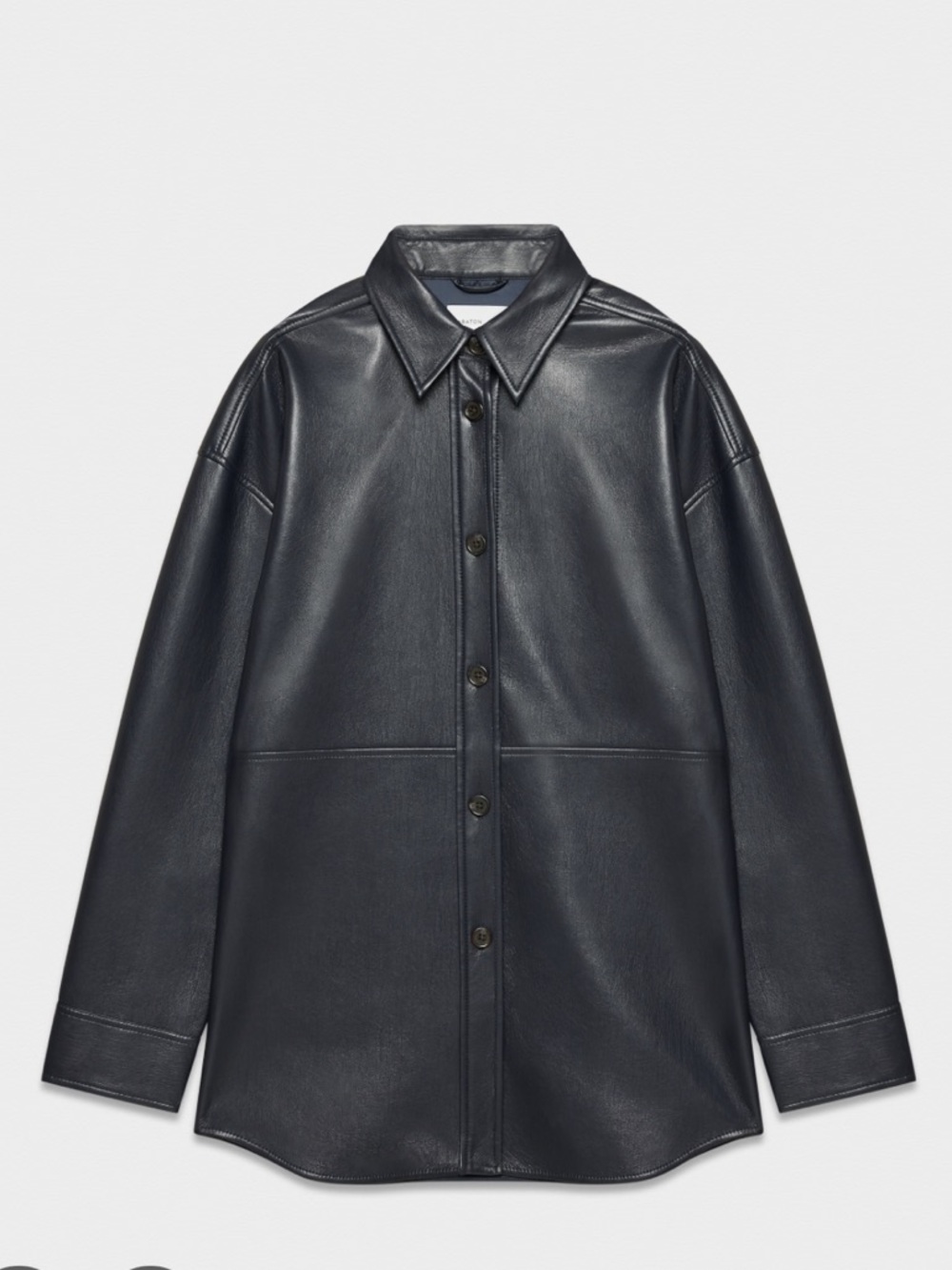 NWOT Aritzia Babaton Pelli Faux Leather Shirt Jacket - Admiral